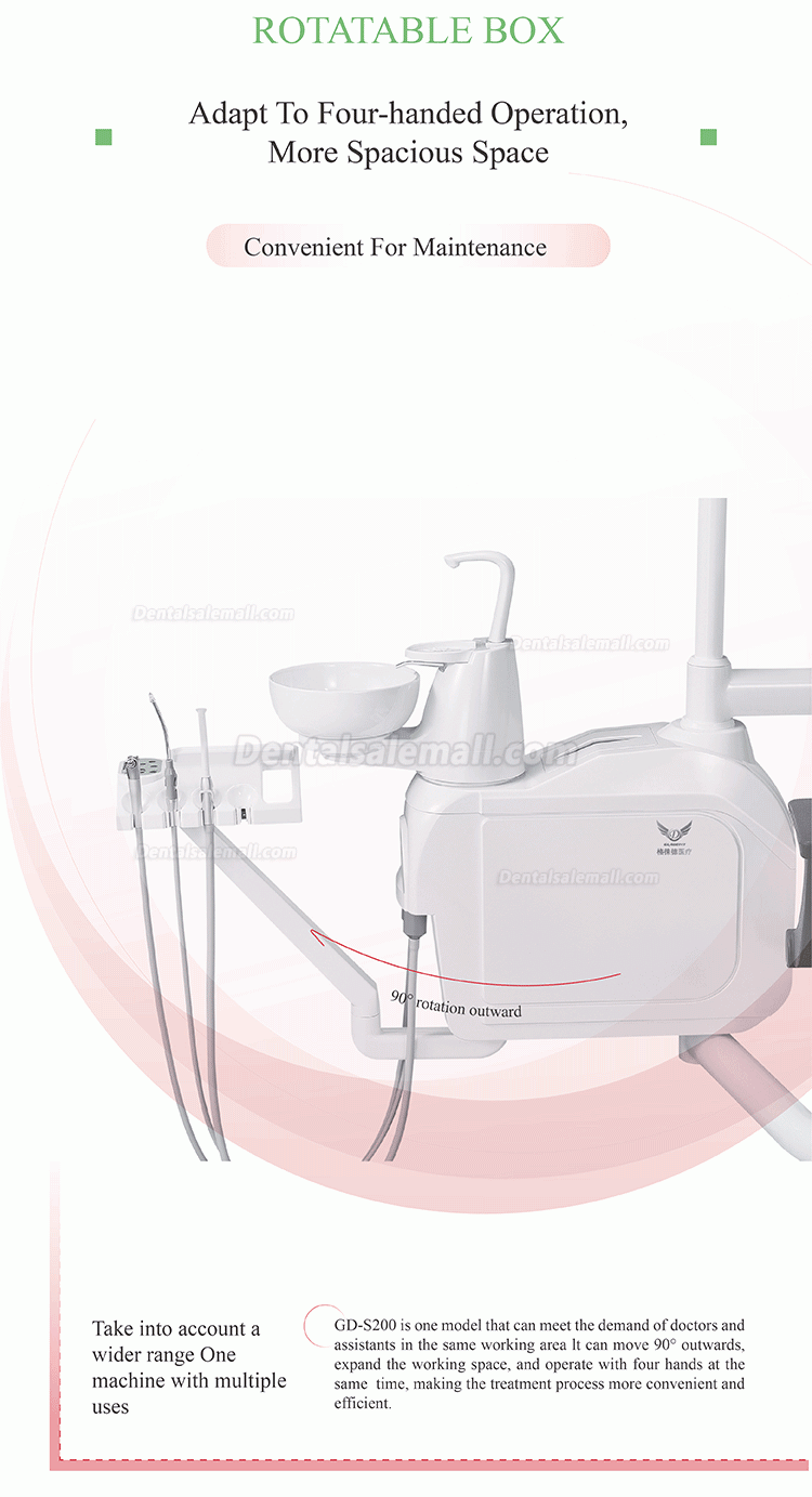 Gladent® GD-S200 Simple Dental Chair Treatment Unit With Ceramic Rotatable Spitton